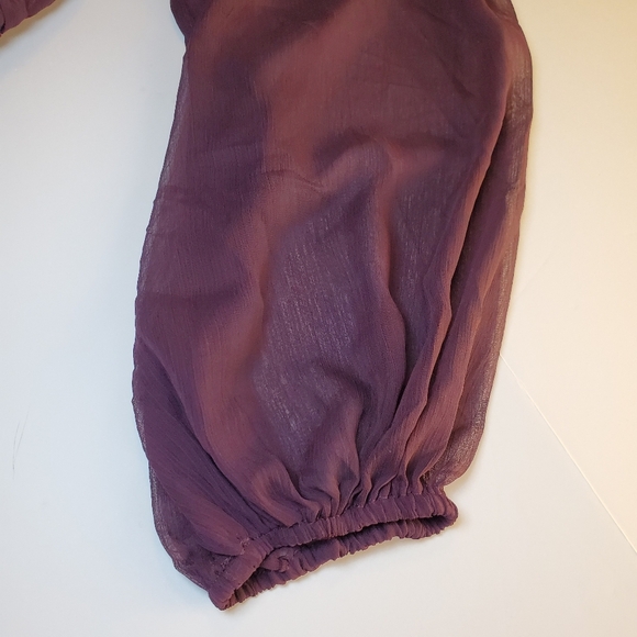 NWOT Lulus Enchant My Love Dark Purple V-Neck Long Sleeve Maxi Dress Sz S - Picture 8 of 13